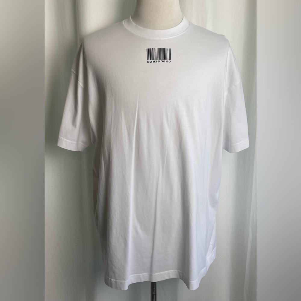 Vetements Barcode White T-Shirt VTMNTS Gvasalia Size XL 838363687 Rare